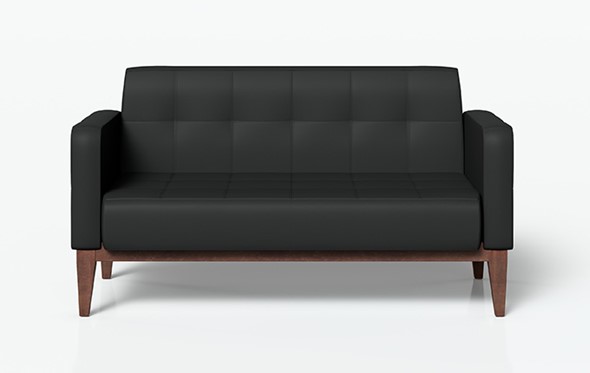 Офисный диван 2-местный Норд, черный 137 в Заводоуковске - изображение
