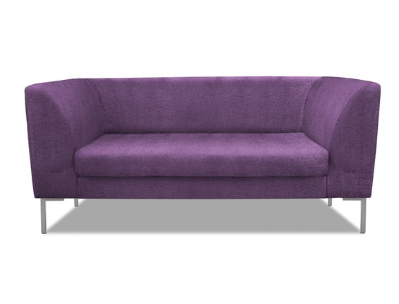 Офисный диван мягкий Сиеста 2-местный, ткань Сахара / фиолетовая С33 в Заводоуковске - изображение