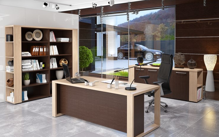 Кабинет руководителя ALTO с высоким шкафом для одежды, низким для документов и журнальным столиком в Заводоуковске - изображение 3