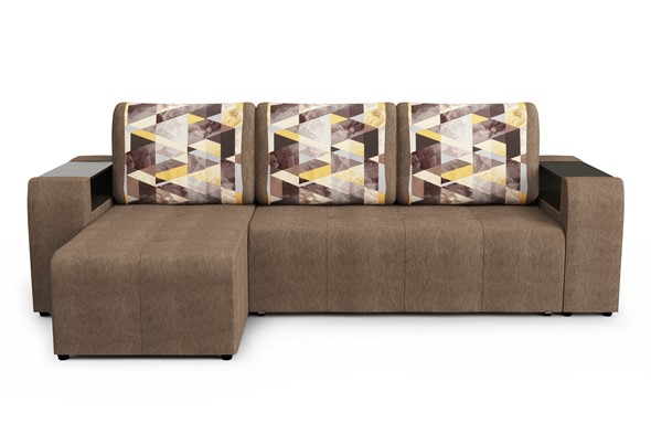 Угловой диван Версаль СК 2Т-1Пф/1Пф-2Т, Сноу броу+савана латте в Тюмени - изображение