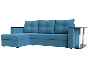 Угловой раскладной диван Атланта Лайт, Амур голубой (микровельвет) в Заводоуковске