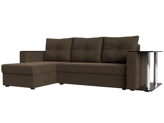 Угловой диван Атланта Лайт, Коричневый (рогожка) в Тюмени - изображение