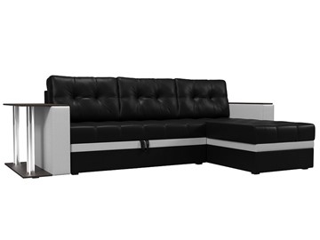 Угловой раскладной диван Атланта М, Черный/Белый (экокожа) в Заводоуковске