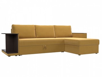 Угловой раскладной диван Атланта С, Желтый (микровельвет) в Тюмени