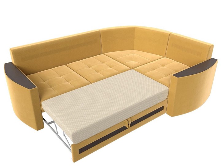 Угловой раскладной диван Белла, Желтый (Микровельвет) в Тюмени - изображение 1