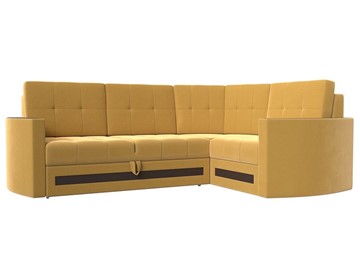 Угловой раскладной диван Белла, Желтый (Микровельвет) в Заводоуковске
