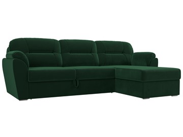 Угловой раскладной диван Бостон, Зеленый (велюр) в Тюмени