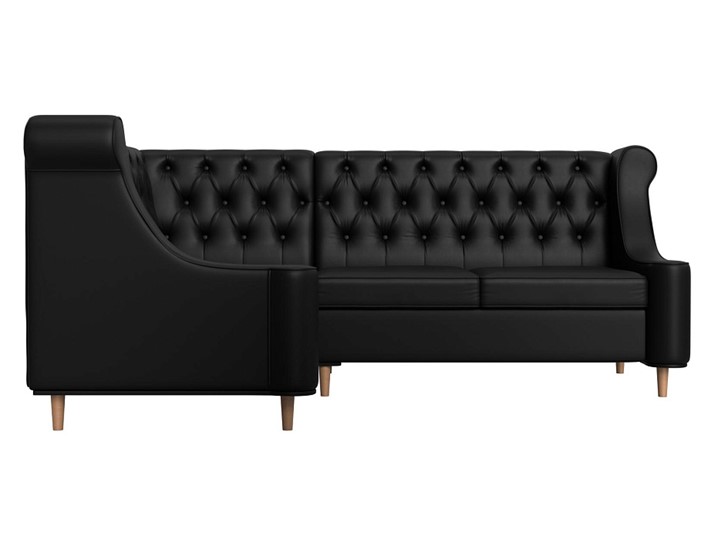 Угловой диван Бронкс, Черный (экокожа) в Заводоуковске - изображение 1