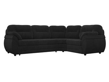 Угловой диван для гостиной Бруклин, Черный (велюр) в Тюмени