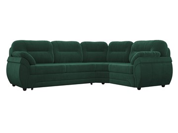 Угловой диван для гостиной Бруклин, Зеленый (велюр) в Тюмени