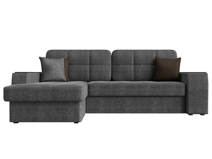 Угловой диван Брюссель, Серый/коричневый (рогожка) в Заводоуковске - изображение 1