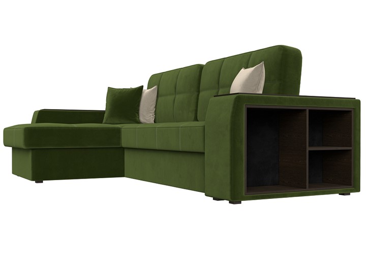 Угловой диван Брюссель, Зеленый/бежевый (вельвет) в Тюмени - изображение 2