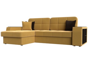 Угловой раскладной диван Брюссель, Желтый (микровельвет) в Тюмени