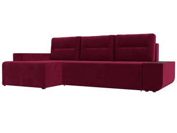 Угловой диван для гостиной Чикаго, Бордовый (микровельвет) в Тюмени