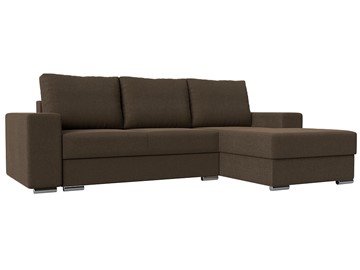Угловой диван с оттоманкой Дрезден, Коричневый (рогожка) НПБ в Тюмени