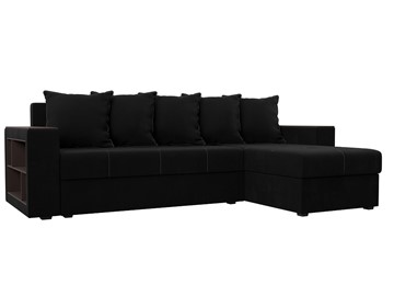 Угловой раскладной диван Дубай Лайт, Черный (микровельвет) в Заводоуковске