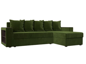 Угловой диван с оттоманкой Дубай Лайт, Зеленый (микровельвет) в Тюмени