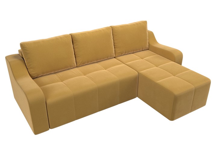 Угловой диван для гостиной Элида, Желтый (микровельвет) в Заводоуковске - изображение 5