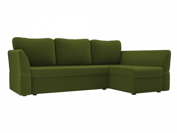 Угловой диван с оттоманкой Гесен, Зеленый (микровельвет) в Тюмени