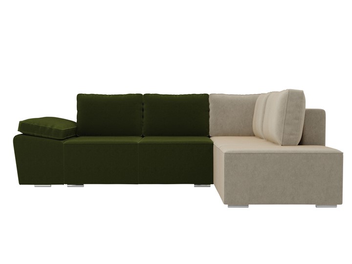Угловой диван Хавьер, Зеленый/Бежевый (микровельвет) в Тюмени - изображение 3