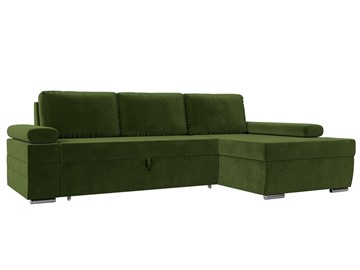 Угловой диван с оттоманкой Канкун, Зеленый (микровельвет) НПБ в Тюмени