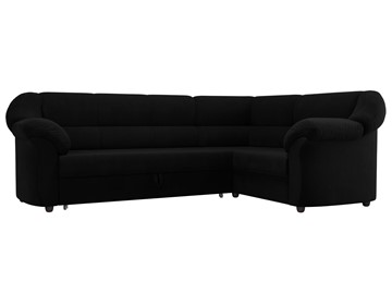 Угловой диван для гостиной Карнелла, Черный (микровельвет) в Тюмени