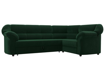 Угловой диван для гостиной Карнелла, Зеленый (велюр) в Тюмени