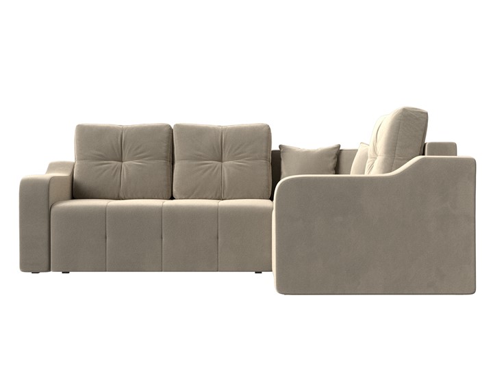 Угловой диван для гостиной Кембридж, Бежевый (микровельвет) в Заводоуковске - изображение 1