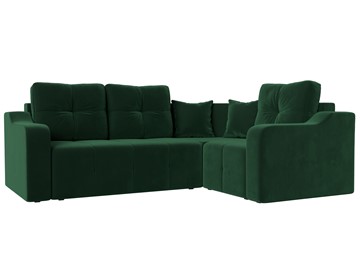 Угловой диван для гостиной Кембридж, Зеленый (велюр) в Тюмени