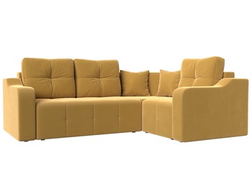 Угловой диван для гостиной Кембридж, Желтый (микровельвет) в Тюмени