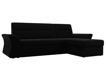 Угловой раскладной диван Клайд, Черный (микровельвет) в Тюмени