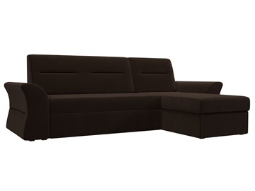 Угловой диван с оттоманкой Клайд, Коричневый (микровельвет) в Заводоуковске