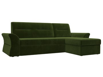Угловой диван с оттоманкой Клайд, Зеленый (микровельвет) в Тюмени