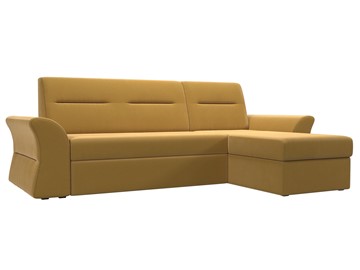 Угловой диван с оттоманкой Клайд, Желтый (микровельвет) в Тюмени