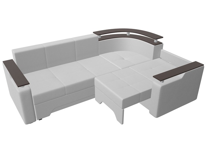 Угловой раскладной диван Комфорт, Белый (экокожа) в Заводоуковске - изображение 4