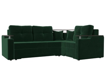 Угловой диван для гостиной Комфорт, Зеленый (велюр) в Заводоуковске