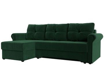 Угловой раскладной диван Леон боннель, Зеленый (Велюр) в Тюмени