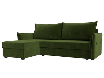 Угловой раскладной диван Лига-004, Зеленый (Микровельвет) в Тюмени