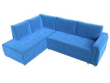 Угловой раскладной диван Лига-024, Голубой (Велюр) в Заводоуковске - предосмотр 3