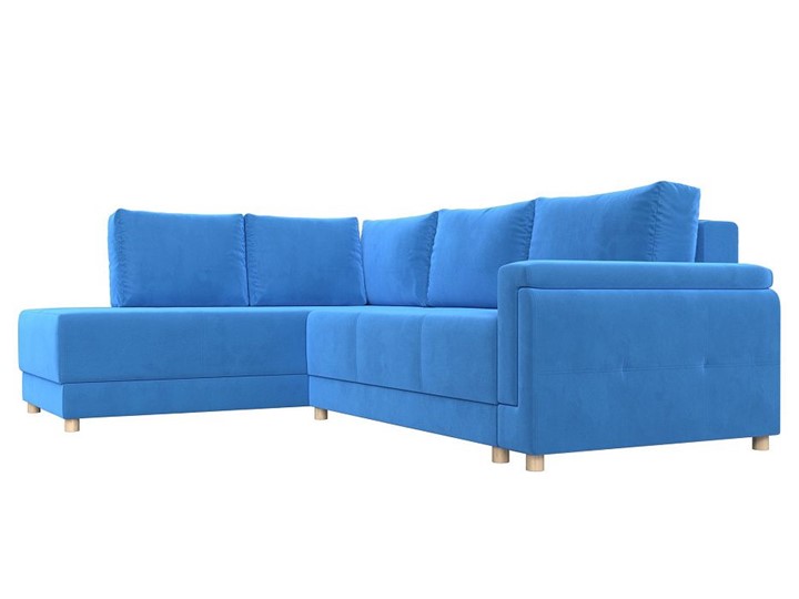 Угловой раскладной диван Лига-024, Голубой (Велюр) в Заводоуковске - изображение 5