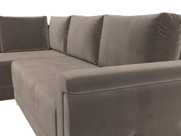 Угловой раскладной диван Лига-024, Коричневый (Велюр) в Тюмени - предосмотр 6