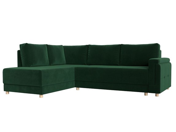Угловой диван Лига-024, Зеленый (Велюр) в Тюмени - изображение