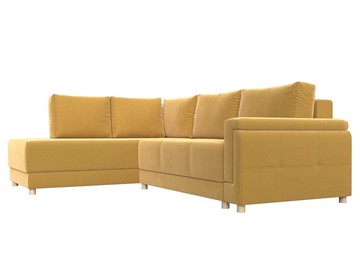 Угловой раскладной диван Лига-024, Желтый (Микровельвет) в Заводоуковске - предосмотр 5