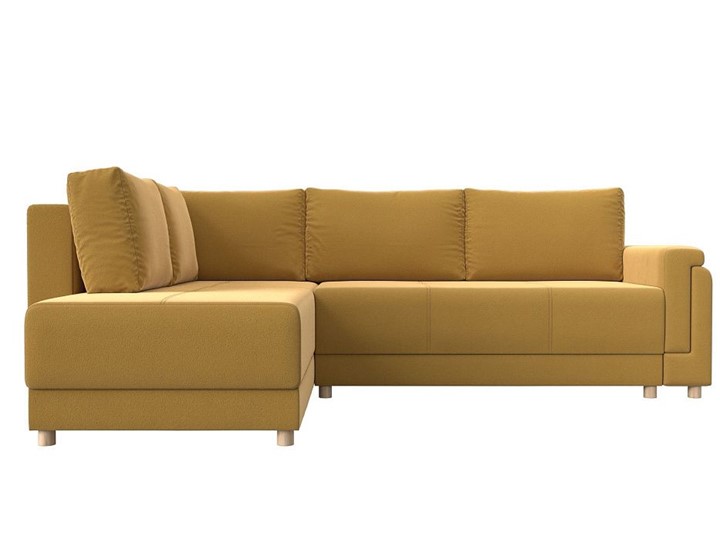 Угловой раскладной диван Лига-024, Желтый (Микровельвет) в Тюмени - изображение 7