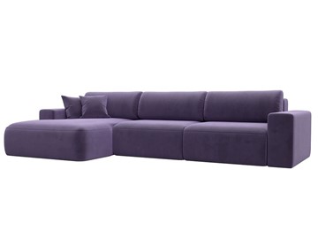 Угловой диван Лига-036 Классик лонг, Фиолетовый (велюр) в Тюмени