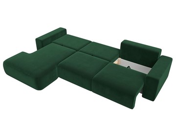 Угловой диван Лига-036 Классик лонг, Зеленый (велюр) в Тюмени - предосмотр 3