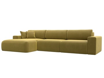 Угловой диван Лига-036 Классик лонг, Желтый (Микровельвет) в Ишиме