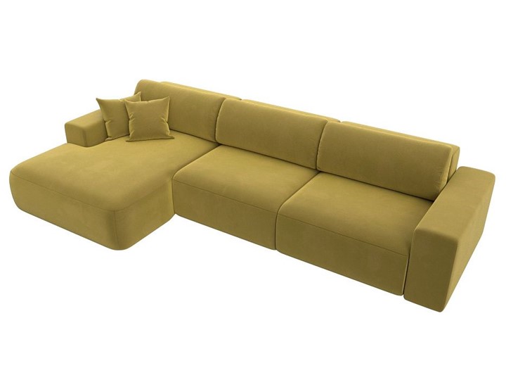 Угловой диван Лига-036 Классик лонг, Желтый (Микровельвет) в Тюмени - изображение 6
