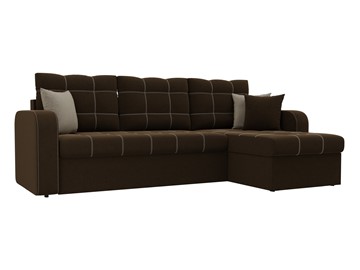 Угловой диван для гостиной Ливерпуль, Коричневый (микровельвет) в Тюмени