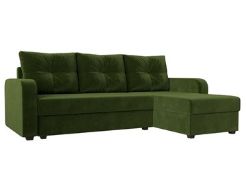 Угловой диван с оттоманкой Ливерпуль Лайт, Зеленый (Микровельвет) в Тюмени